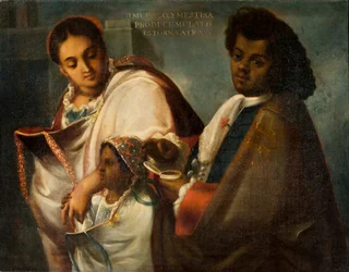 Mulatto e Mestiza producono un Mulatto Ritorno-Indietro, c.1715